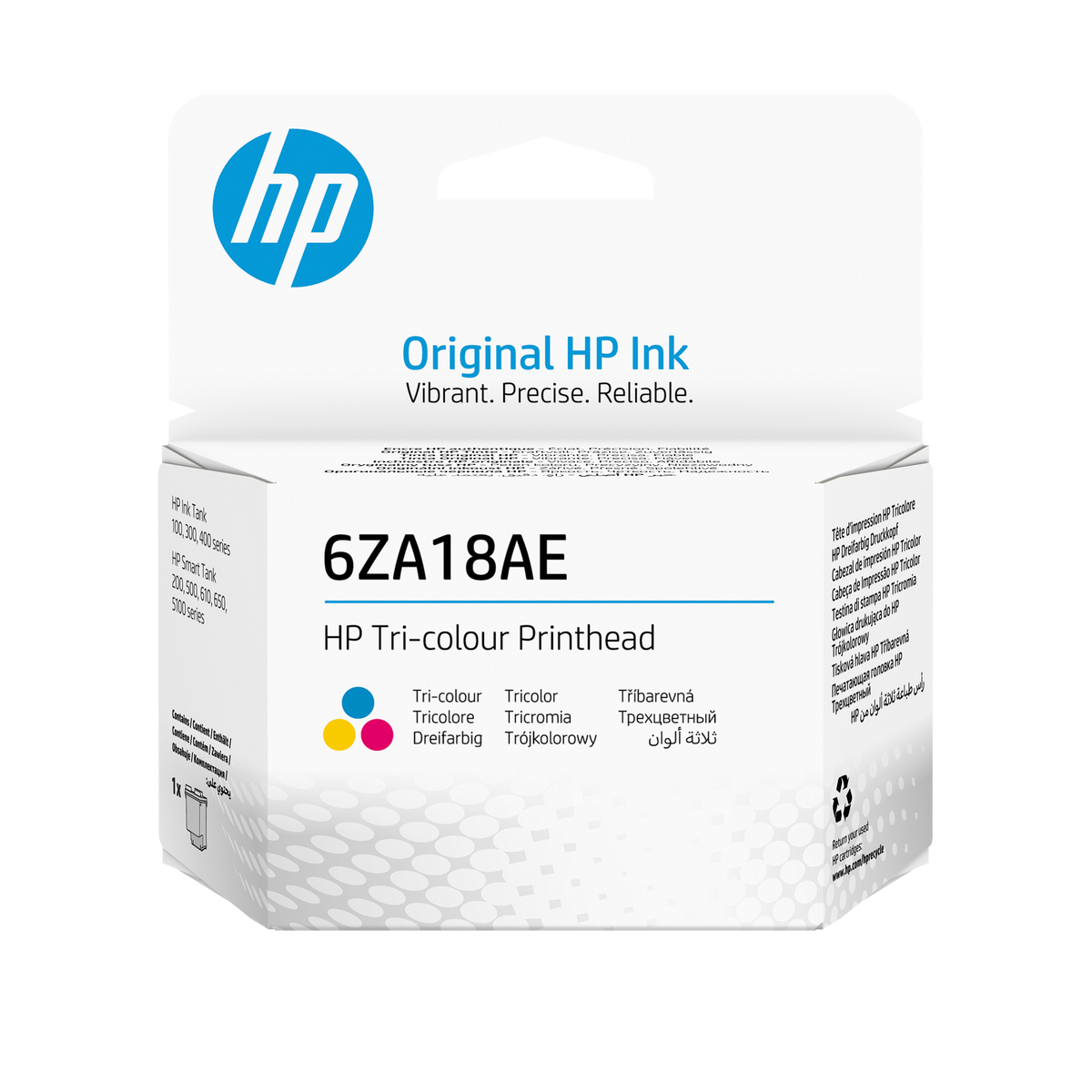 HP Tri-colour Ink Tank Printhead For HP Ink Tank 100: 300: 400 series: HP Smart Tank 200: 500: 610: 650: 5100 series