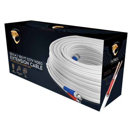 Patrol 30m Video and Power Extension Cable White