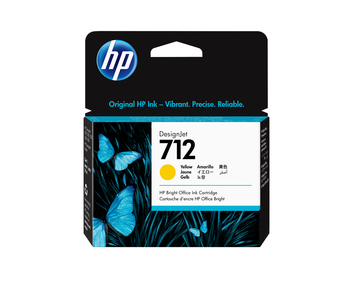 HP 712 29ml Original Yellow Designjet Ink Cartridge For T200 And T6