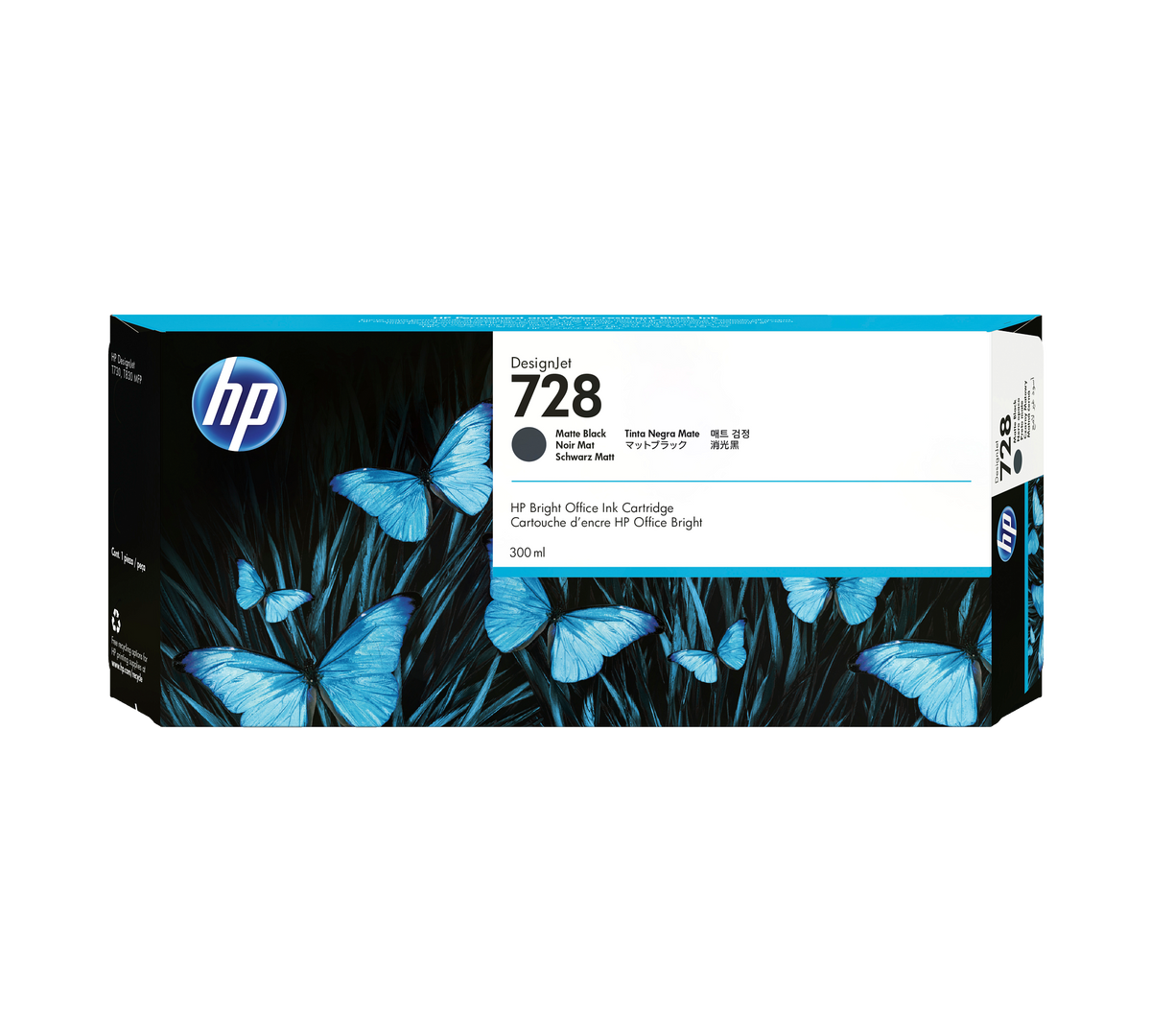 HP 728 300ml Original Matte Black Ink Cartridge For T7 830