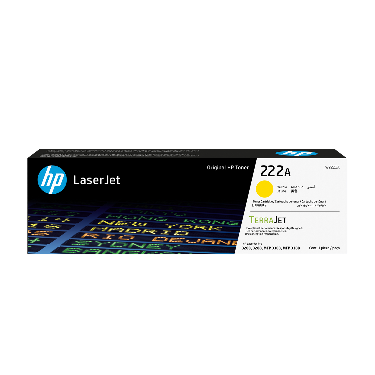 HP 222a Original Yellow Laserjet Toner Cartridge For HP Laserjet Pro 3203: 3288: Mfp 3303: Mfp 3388
