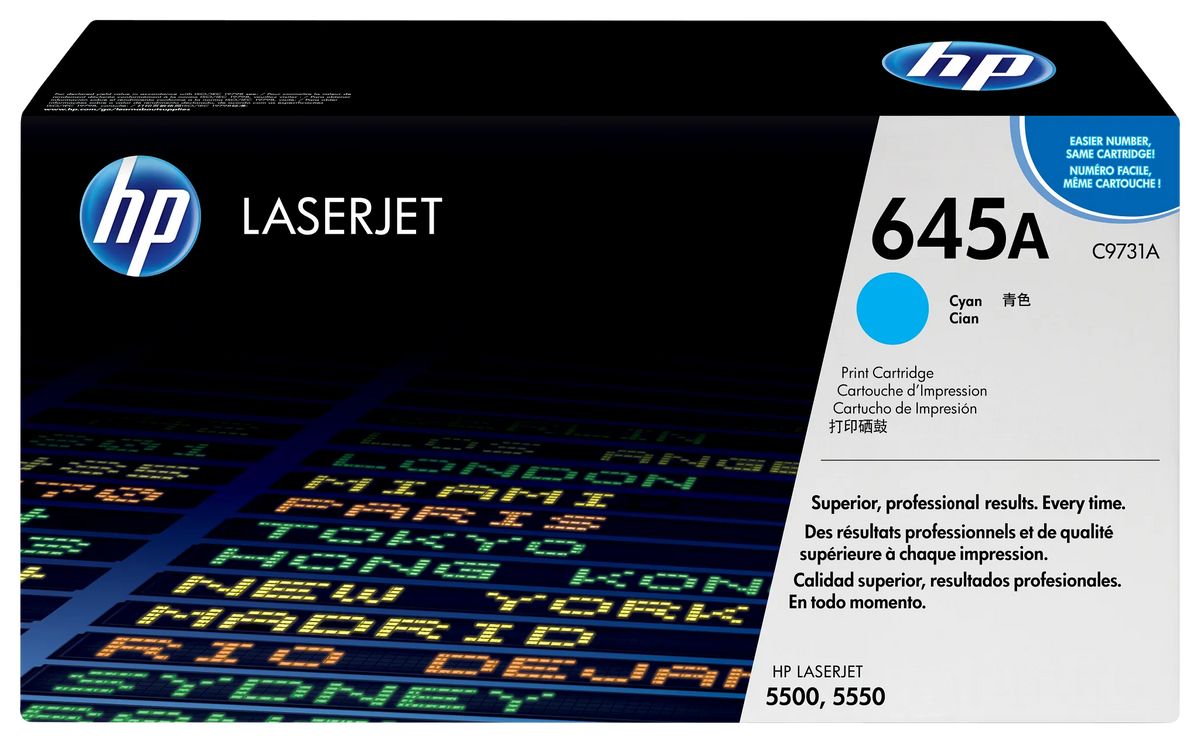 HP # 645A CLJ 5500 CYAN PRINT CARTRIDGE.