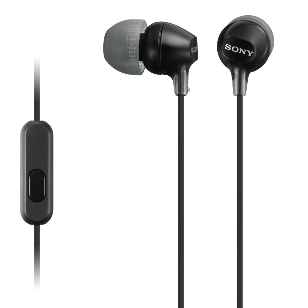 Sony MDR-EX15AP (Black) InEar Earphone with Mic for iPhone - Android - Blackberry