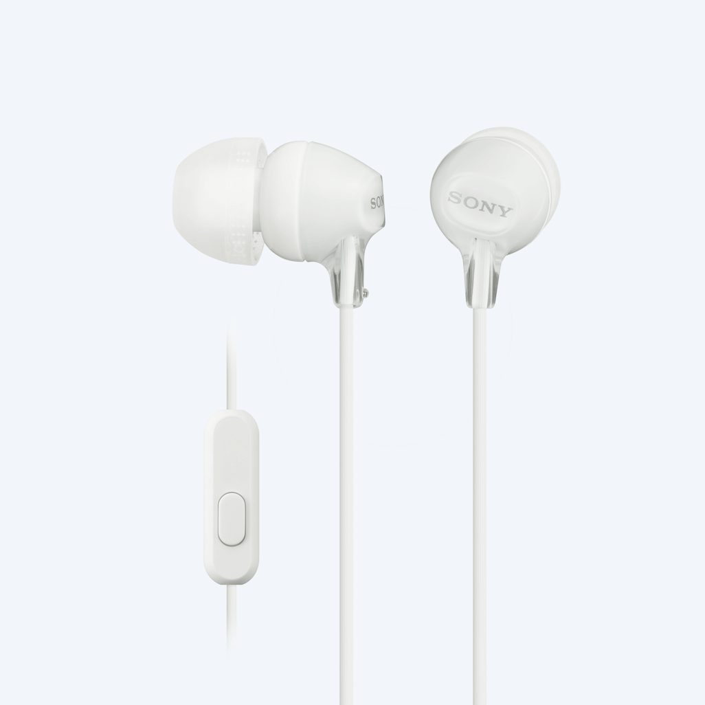 Sony MDR-EX15AP (White) InEar Earphone with Mic for iPhone - Android - Blackberry