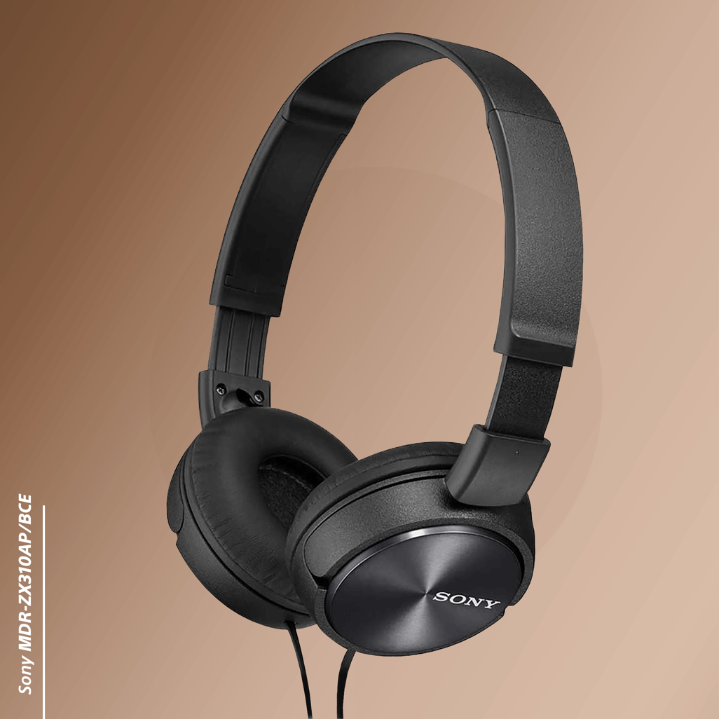 Sony MDR-ZX310AP (Black) Folding Aux Headphones with Mic