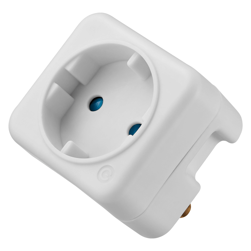 SWITCHED 1 Way Schuko Adaptor - White