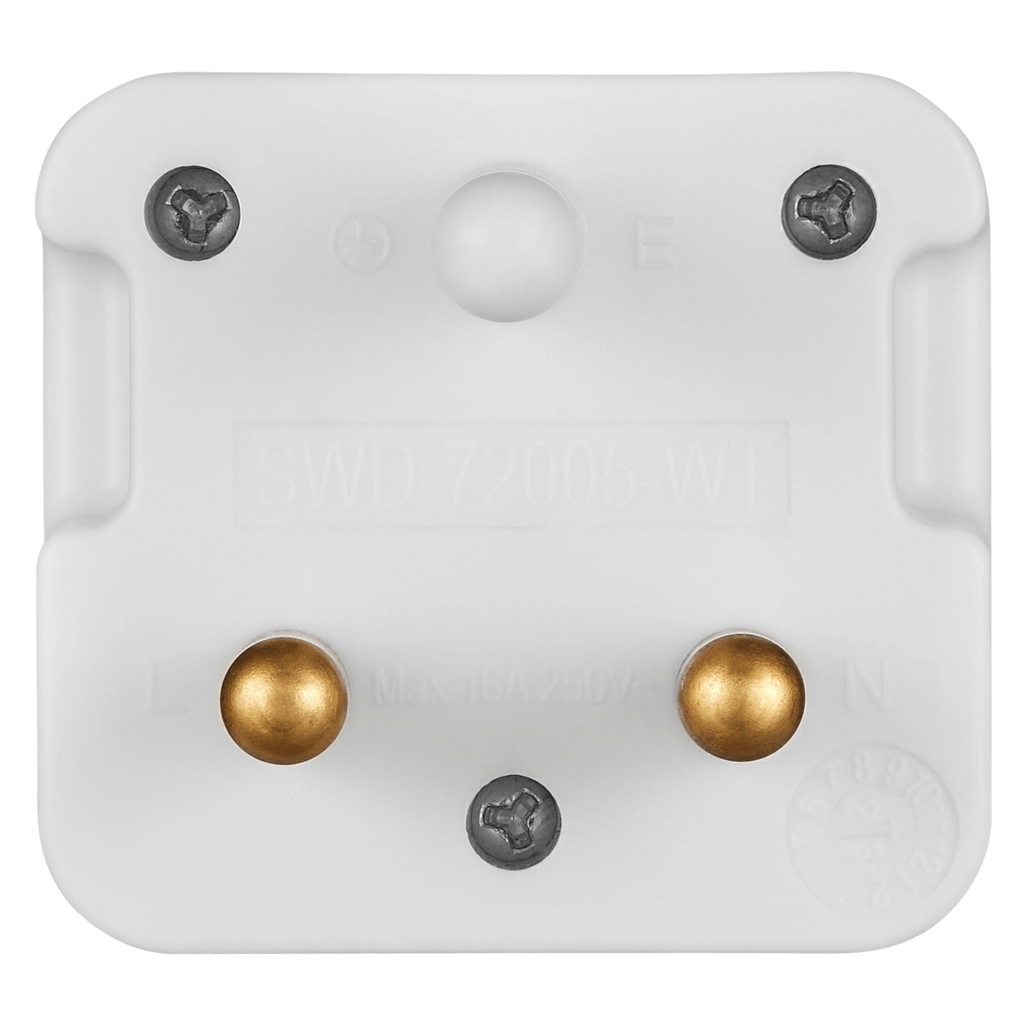 SWITCHED 1 Way Schuko Adaptor - White