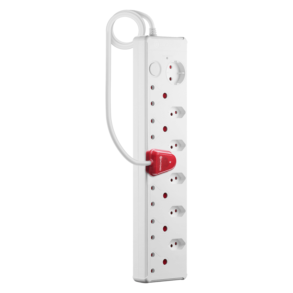 SWITCHED 12-way High Surge Multiplug 0.5m - White