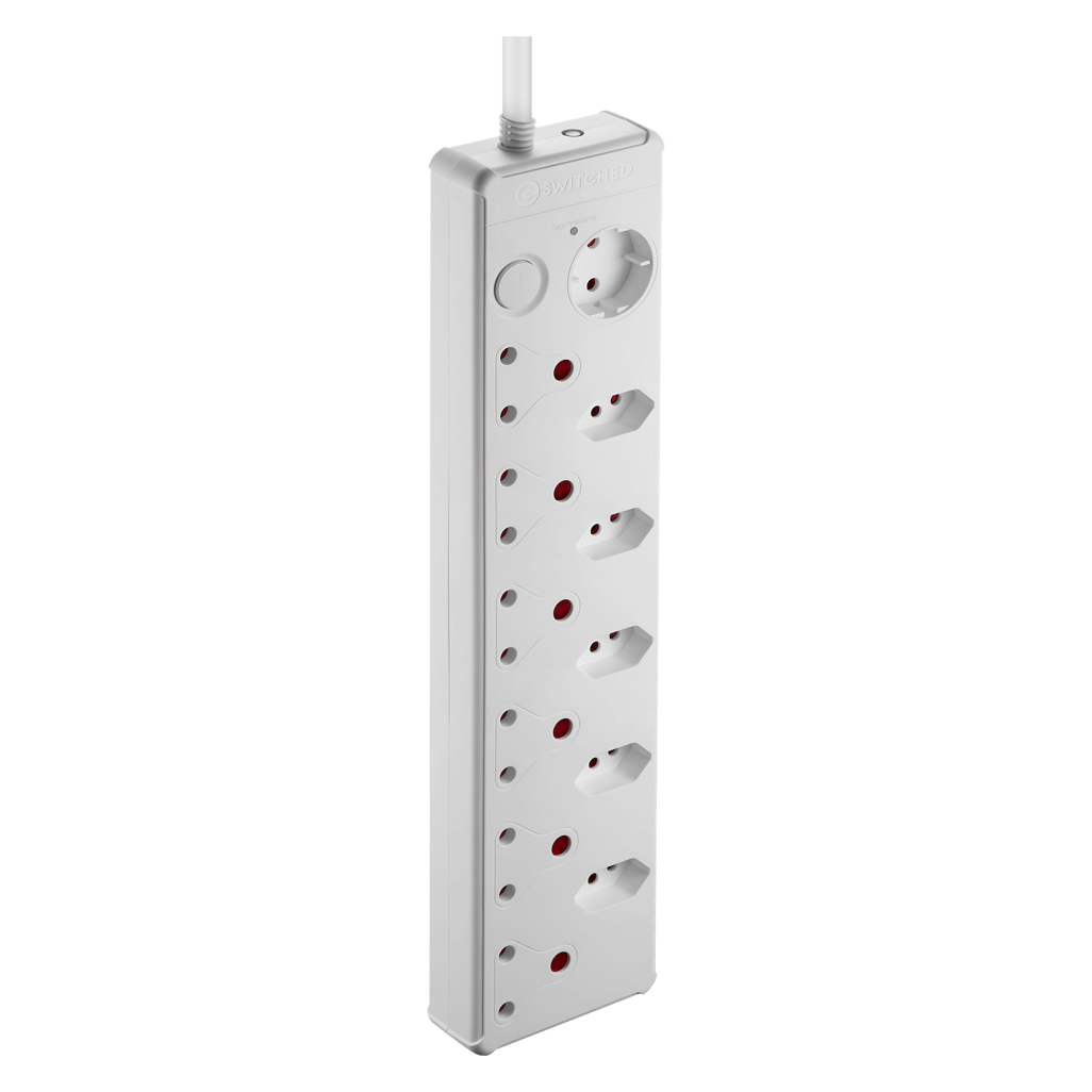 SWITCHED 12-way High Surge Multiplug 0.5m - White