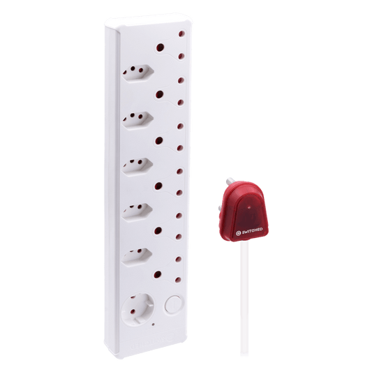 SWITCHED 12-way High Surge Multiplug 0.5m - White