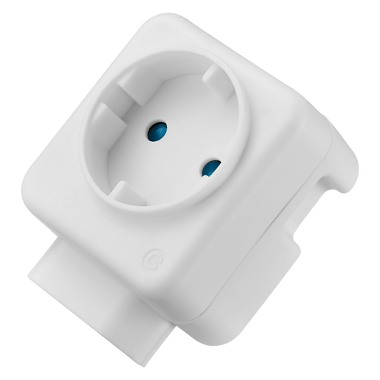 SWITCHED 2 Way Schuko Adaptor top and bottom loader- White