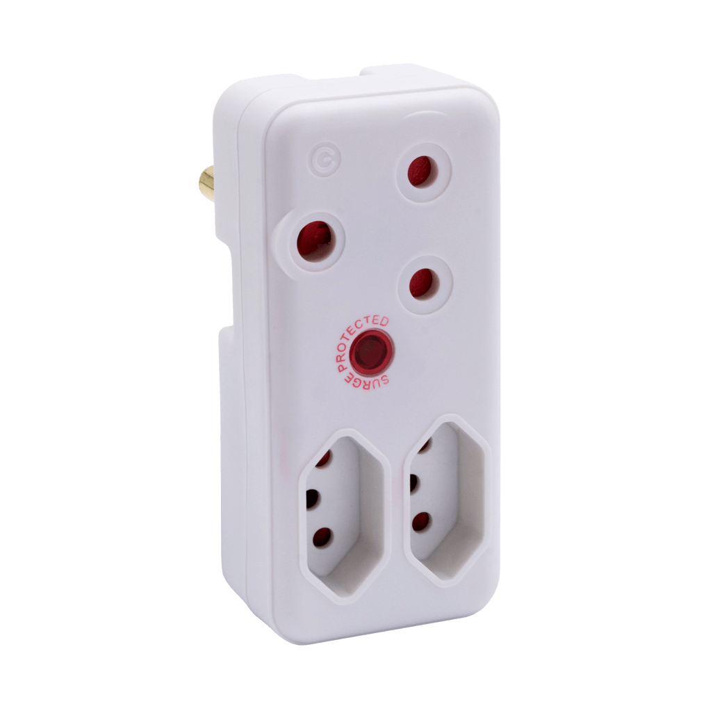 SWITCHED 3 Way Medium Surge adaptor - White