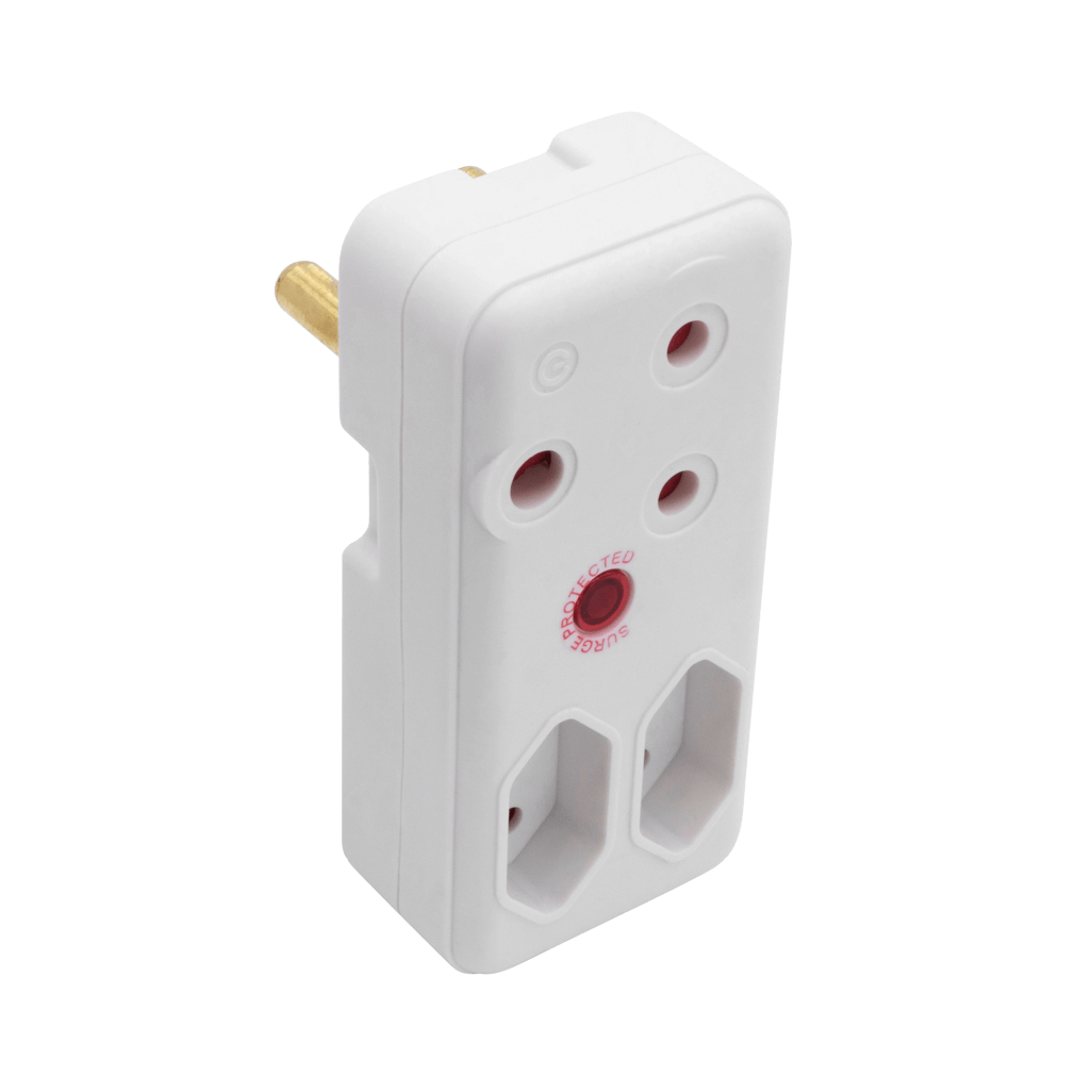 SWITCHED 3 Way Medium Surge adaptor - White