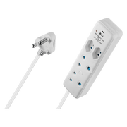 SWITCHED 4 Way Extension Lead with 1x Type C and 1x USB - 2M, perfect for connecting multiple devices.