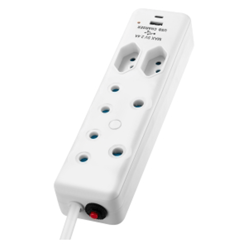 SWITCHED 4 Way Extension Lead with 1x Type C + 1x USB – 4M