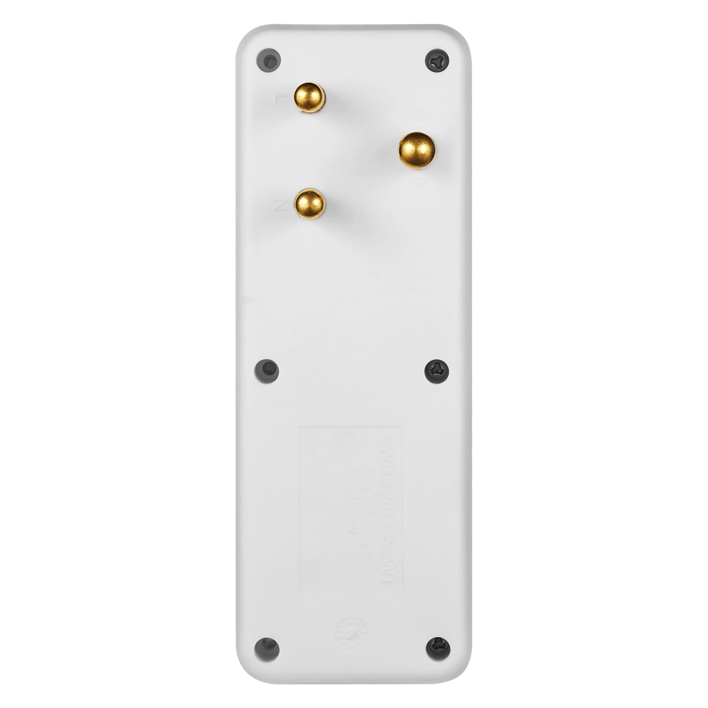 SWITCHED 4 Way Medium Surge adaptor with Schuko - White