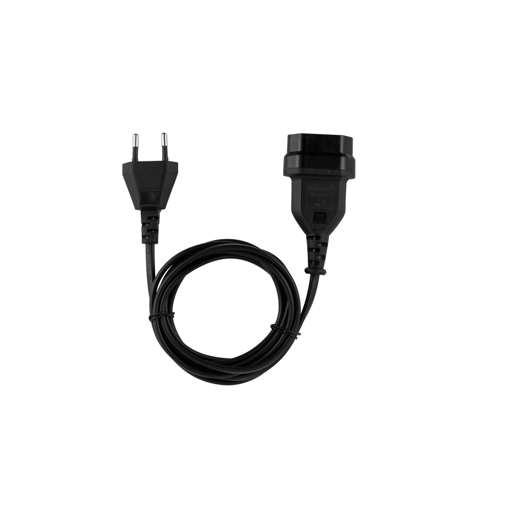 SWITCHED Easy Cable Extender 2Pin Euro to 2Pin Euro Socket 2M - Black