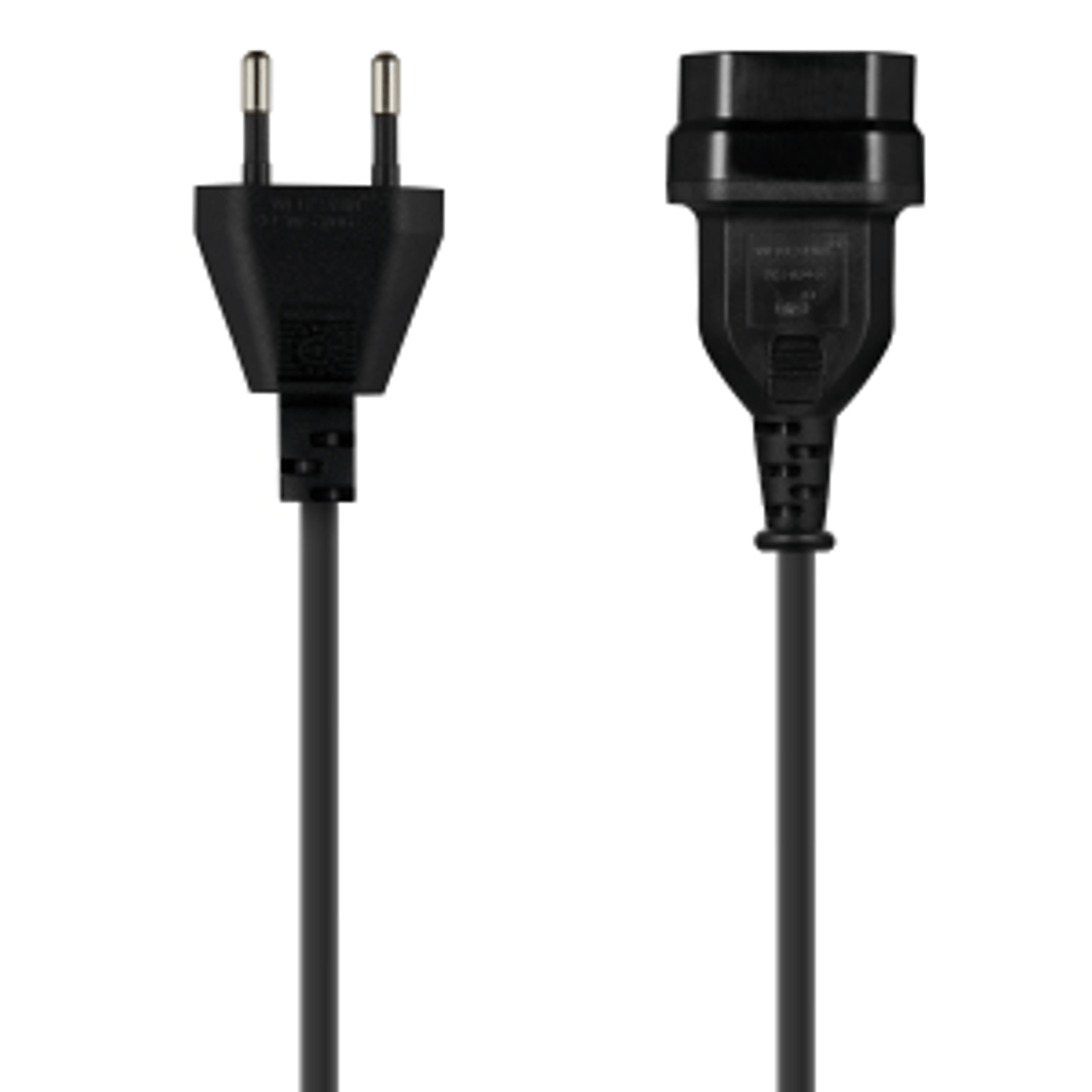 SWITCHED Easy Cable Extender 2Pin Euro to 2Pin Euro Socket 2M - Black