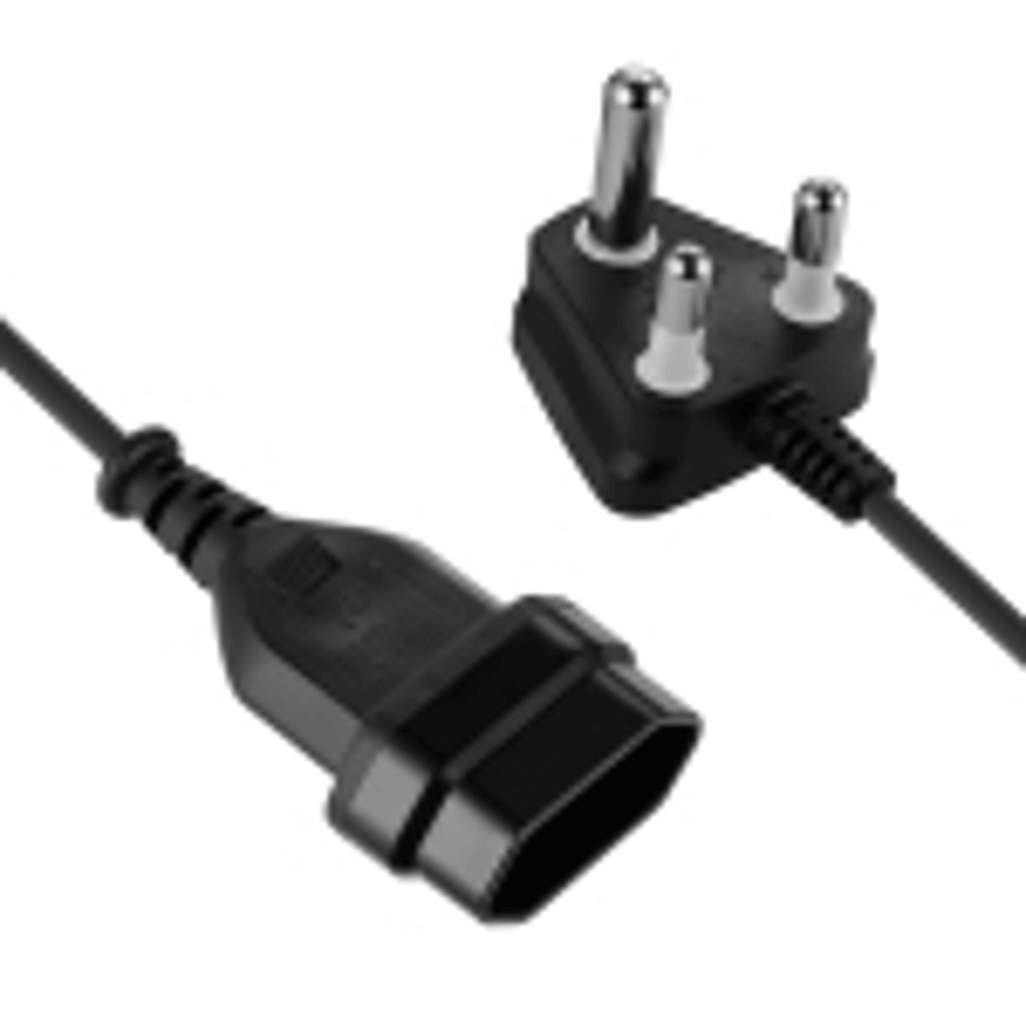 SWITCHED Easy Cable Extender SA 3Pin to 2Pin Euro Socket 2M - Black