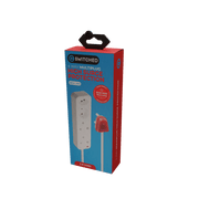 SWITCHED High Surge 4 Way Multiplug with 3M cord, offering surge protection and multiple socket options.