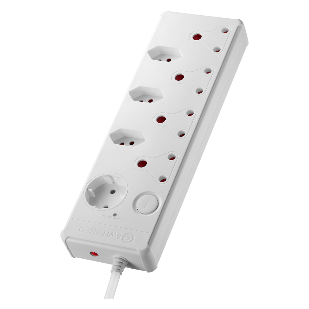 SWITCHED Medium Surge 8 - Way Multiplug 0.5M