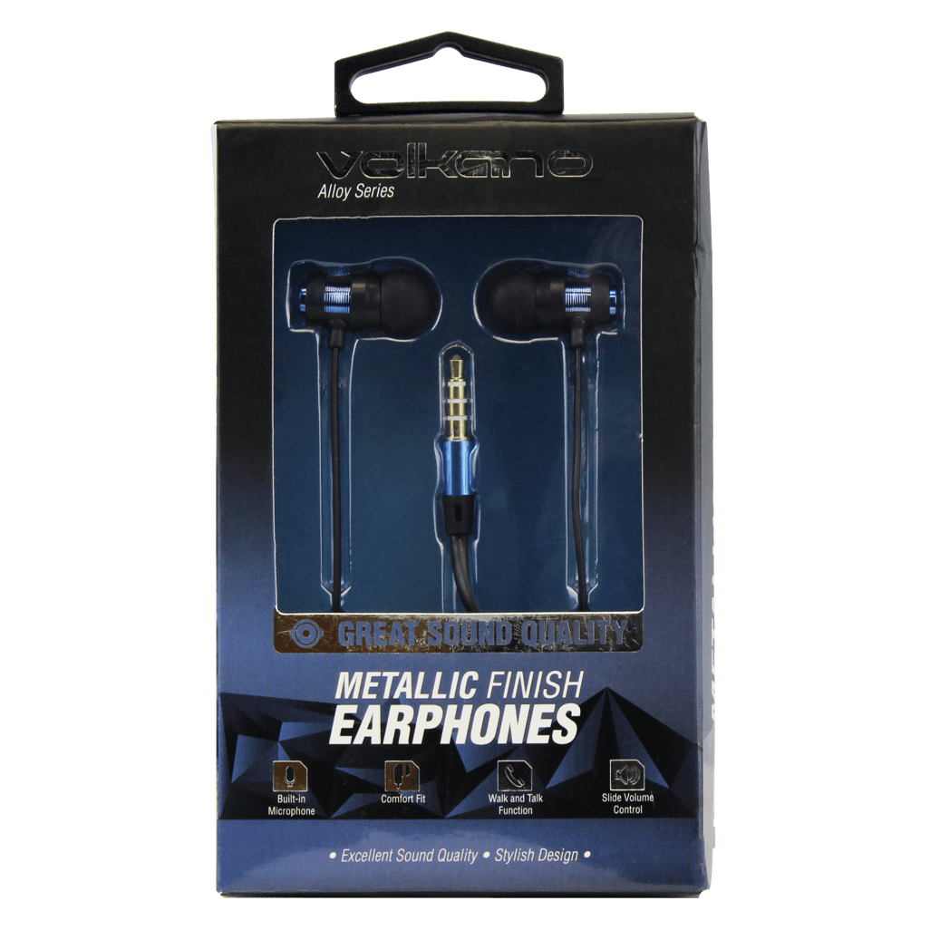 Volkano Alloy series metal earphone - Blue