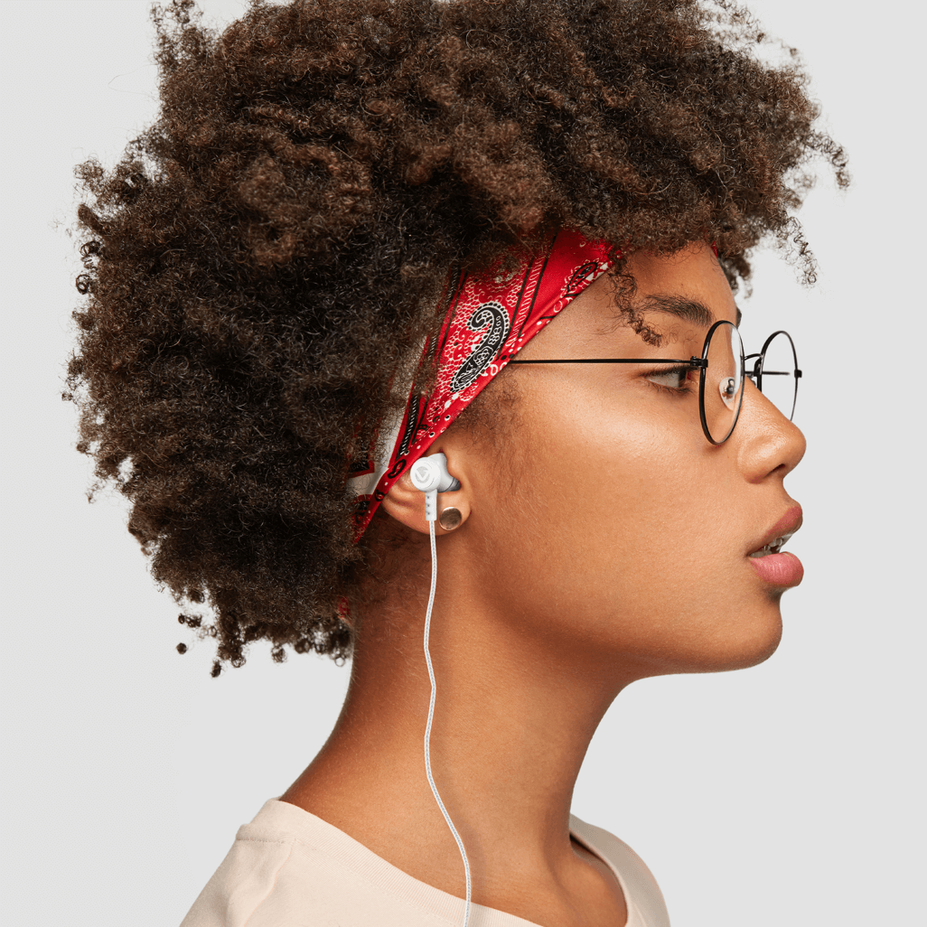 Volkano Earphones with Mic - STANNIC SERIES - White
