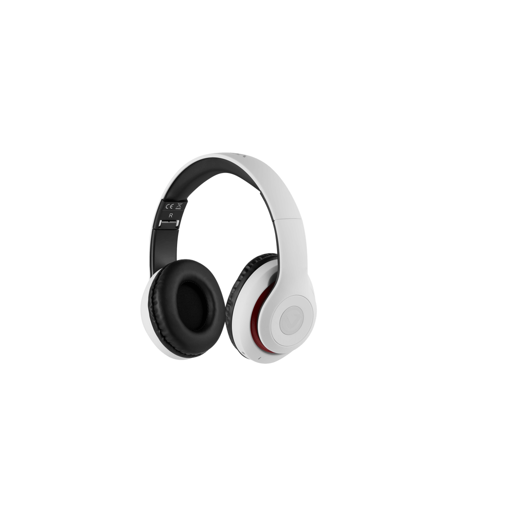 Volkano Impulse Series Bluetooth Headphones in white showcasing sleek design and comfort.