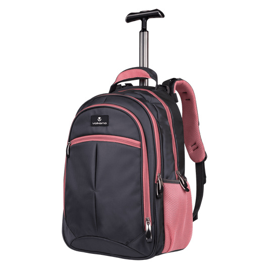 Volkano Orthopaedic Trolley Backpack 35L - Dark Grey/ Pink