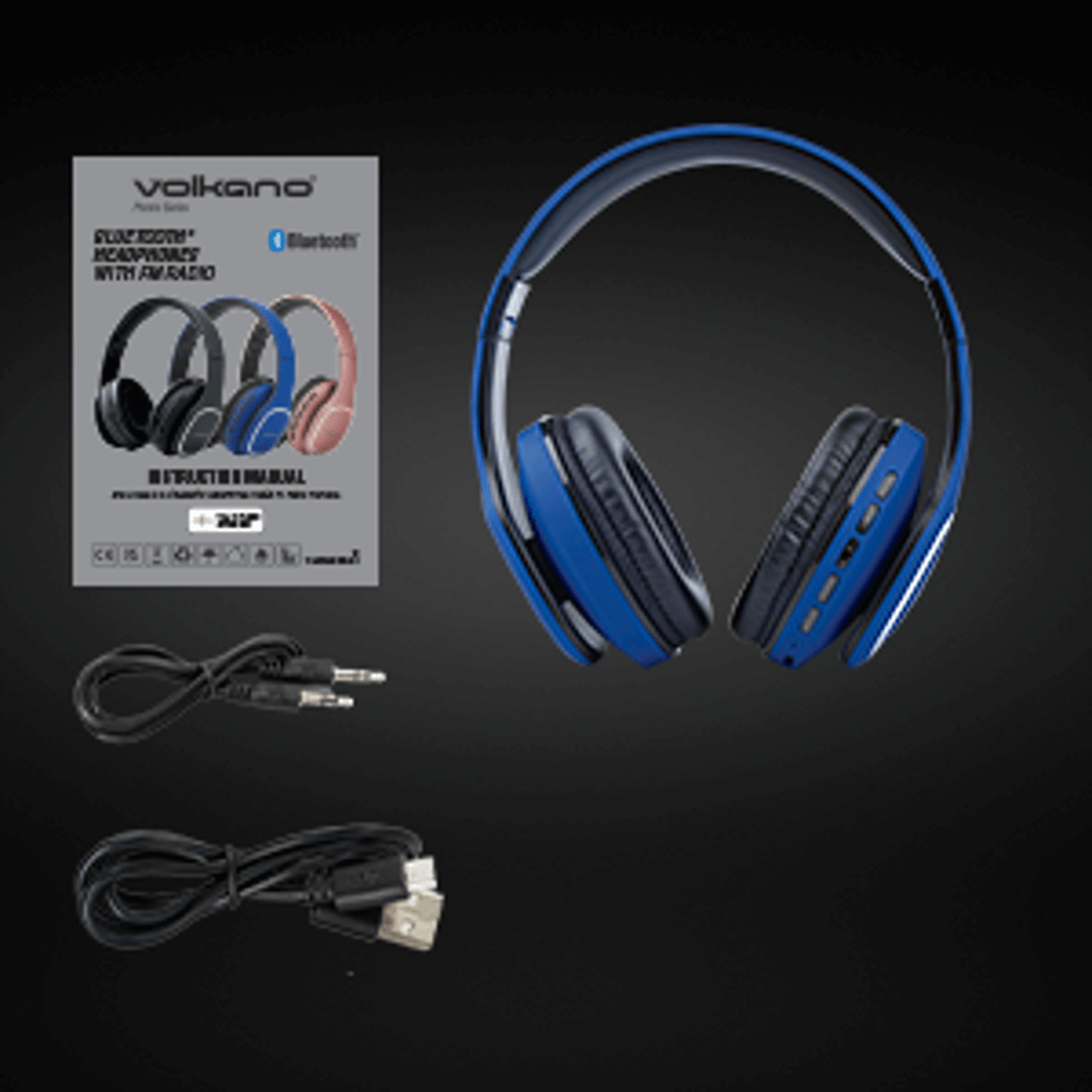 Volkano Phonic Series Bluetooth full size headphones - blue