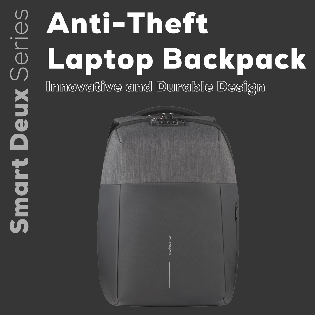Volkano Smart Deux Laptop Backpack Black/Charcoal.