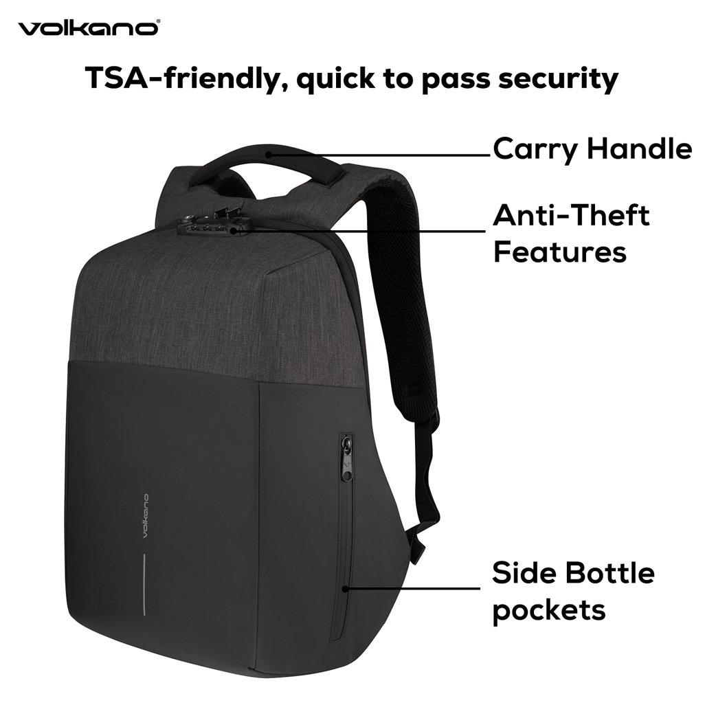 Volkano Smart Deux Laptop Backpack Black/Charcoal.