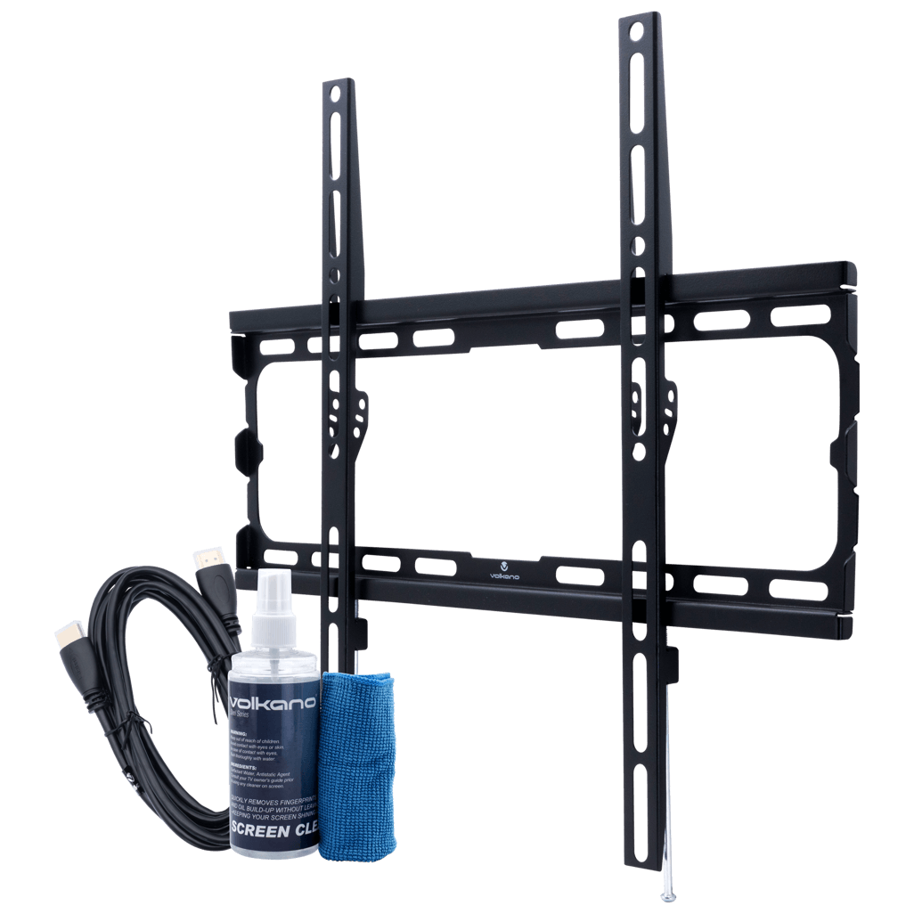 Volkano Steel series Fixed TV Wall Mount bundle for TVs up to 70” TVs