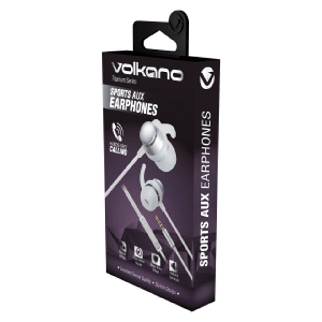 Volkano Titanium Series AUX Earphone - Silver