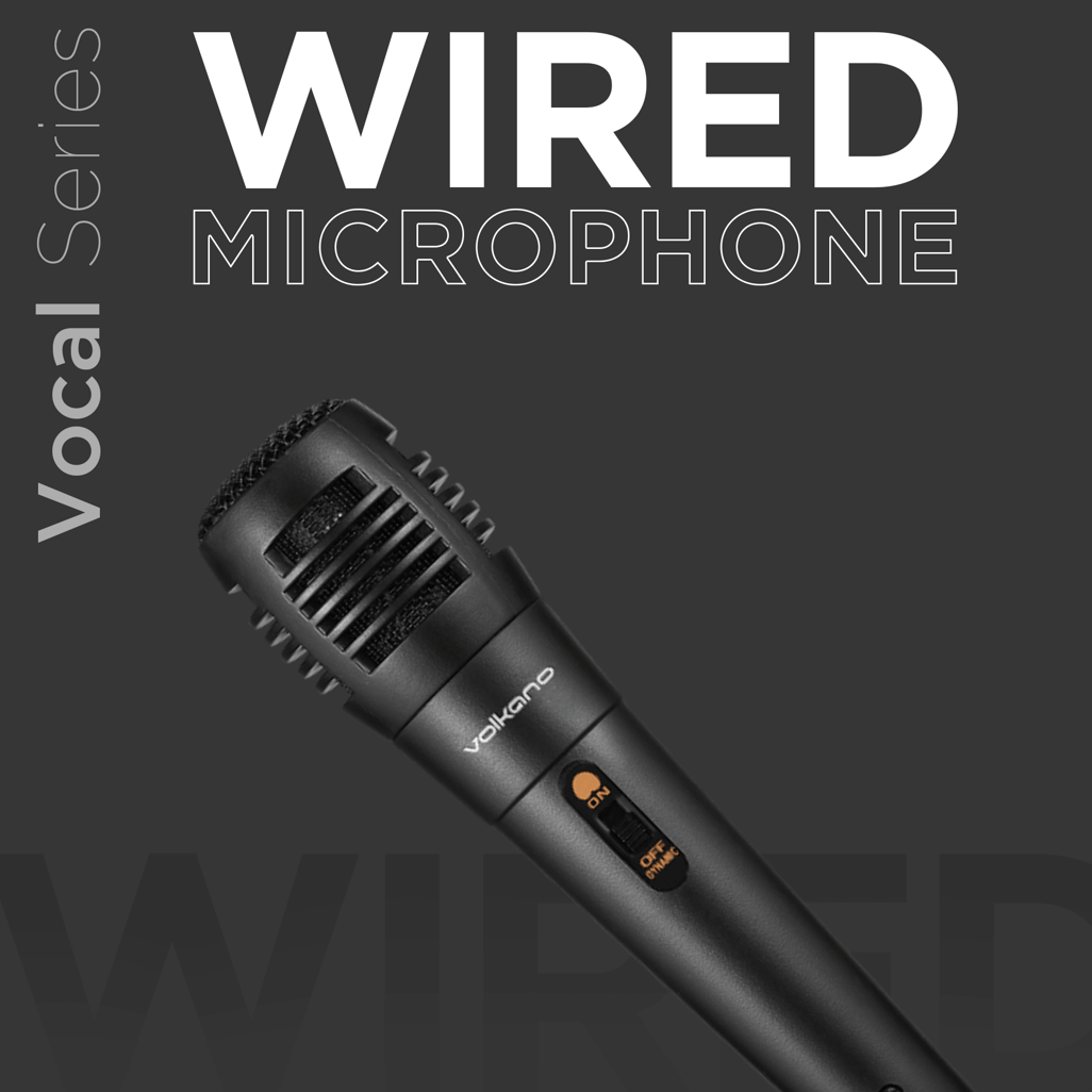 Discover the Volkano Vocal series ABS wired microphone in sleek black—perfect for capturing your voice with clarity!