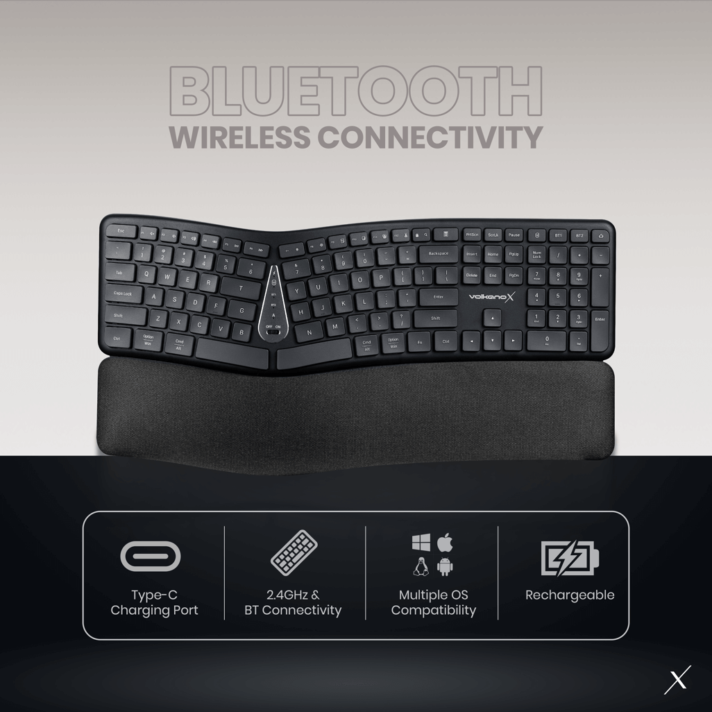 VolkanoX Ergo Bluetooth Wireless Keyboard
