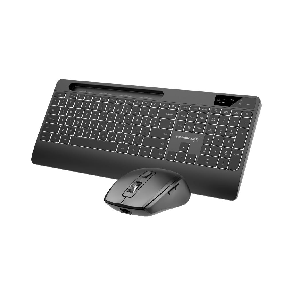 VolkanoX Gem Bluetooth Wireless Keyboard and Mouse combo - Black
