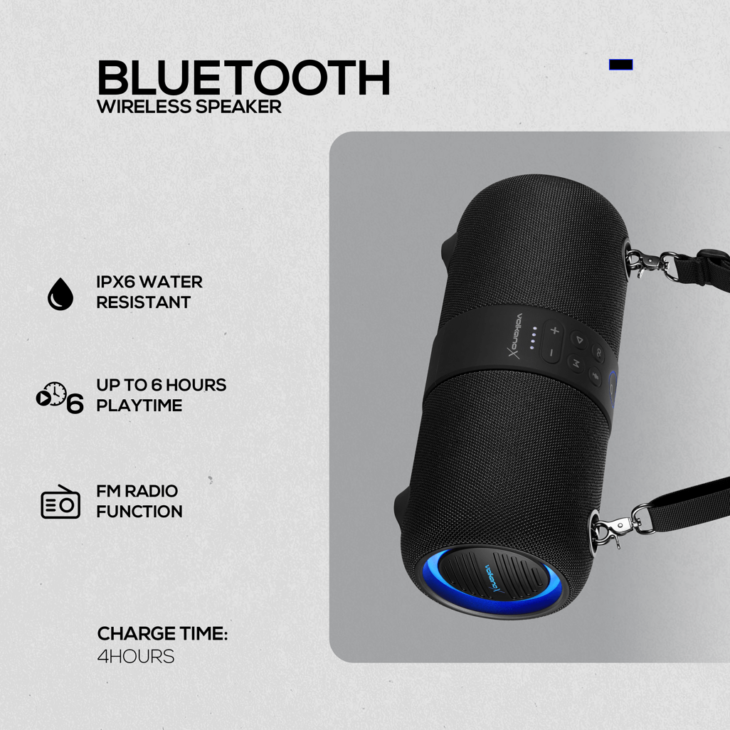 VolkanoX Python Series Bluetooth Speaker - Black