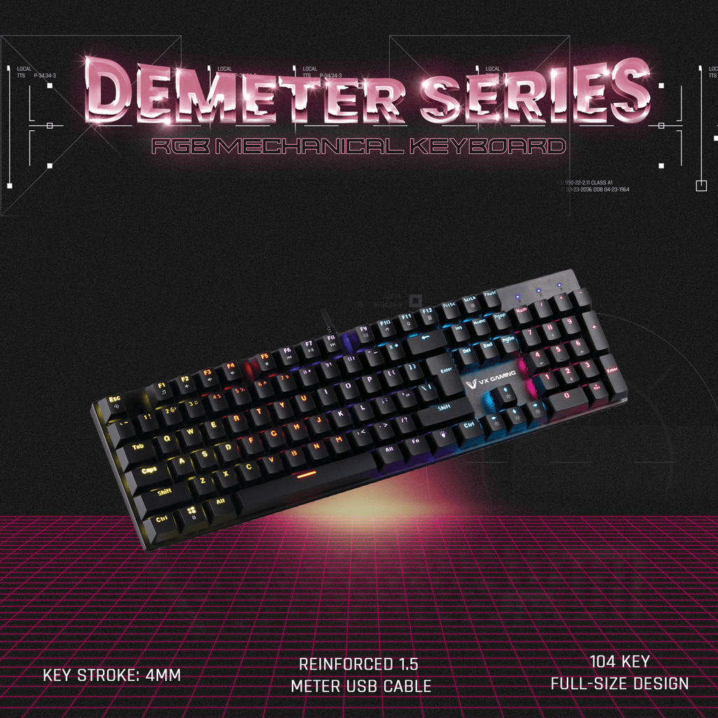VX Demeter series Mechanical Keyboard with full RGB Lighting