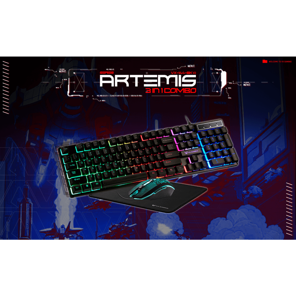 VX Gaming Artemis series 3-in-1 Combo KB, Mouse, Mousepad