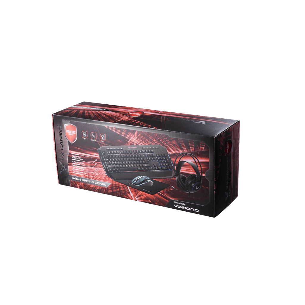 VX Gaming Heracles series 4-in-1 Combo KB, Mouse, Mousepad, Headset