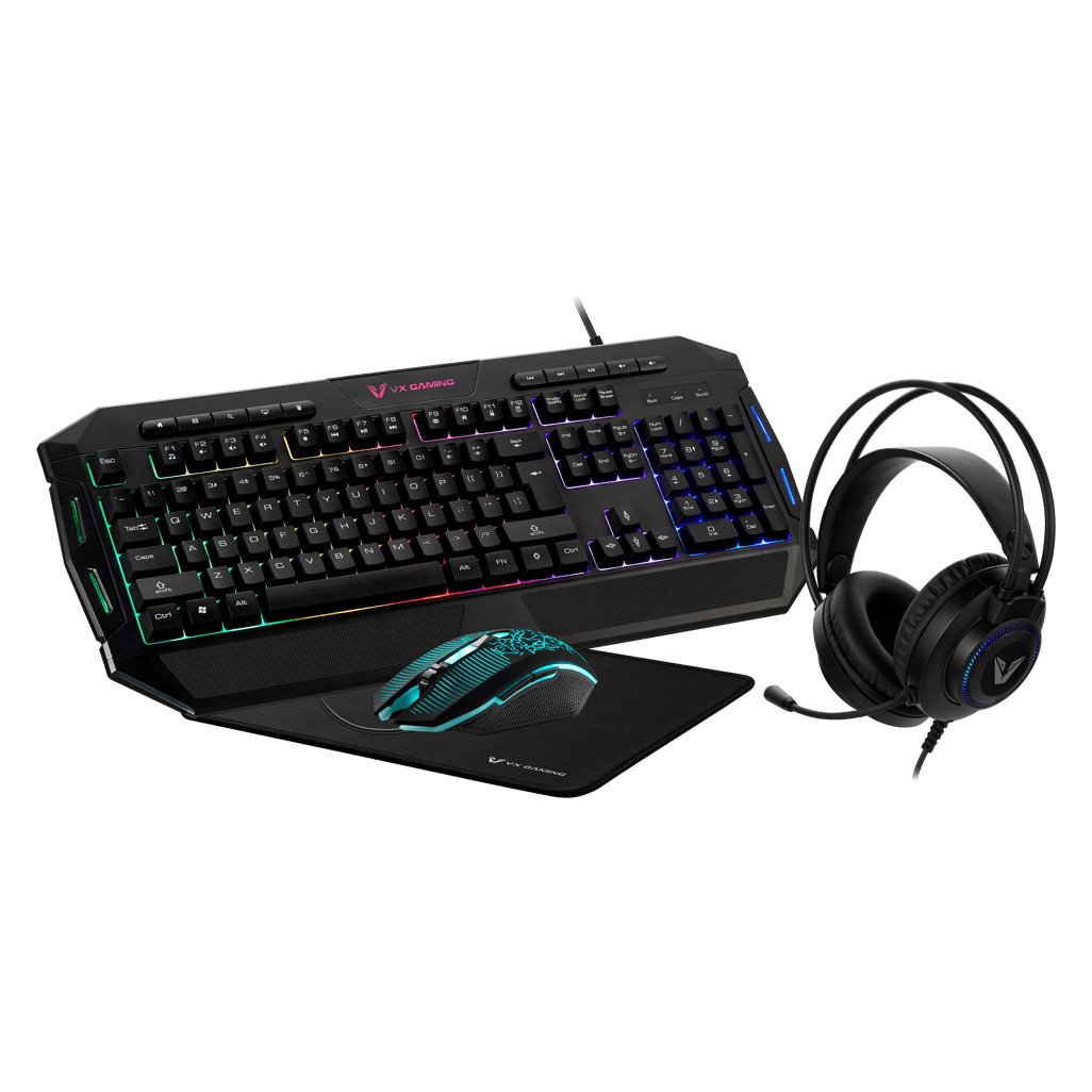 VX Gaming Heracles series 4-in-1 Combo KB, Mouse, Mousepad, Headset