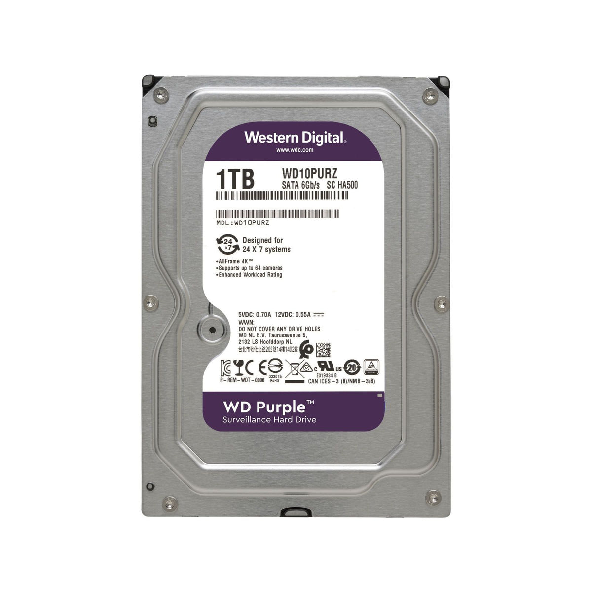 WD PURPLE 1TB 3.5 SURVEILLANCE HDD 64MB